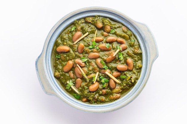 Palak rajma Masala is an Indian curry prepared with red kidney beans spinach cooked with spices