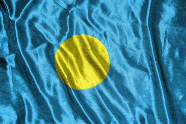 Palau cloth flag Satin Flag Waving Fabric Texture of the Flag