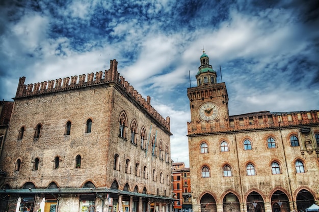 Palazzo dei Notai and Palazzo d'Accursio in Bologna Italy