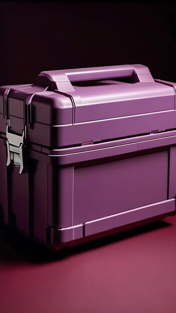 Pale Purple Toolbox on Dark Red Background Generative AI