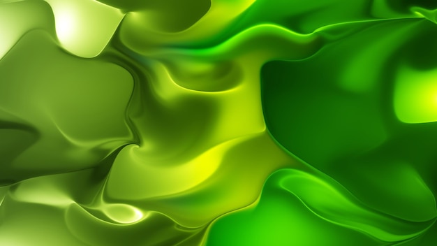 Photo pale yellow and green beautiful abstract silk fluid liquid wallpaper gradient background and texture