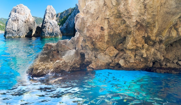 Paleokastritsa beach on Korfu Greece