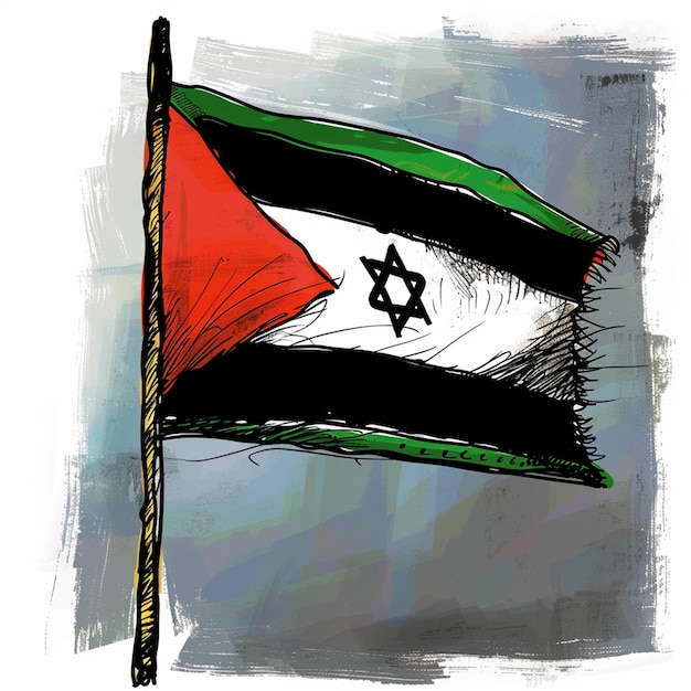 palestinian flag flying cartoon