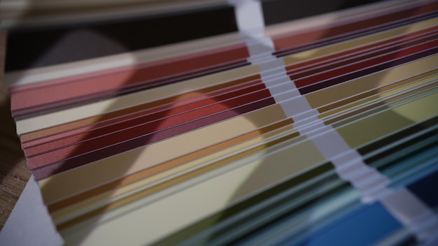 Palette fans in various multicolored color swatches and shadow