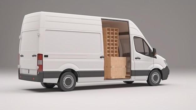 Pallet boxes and panel van Generative AI