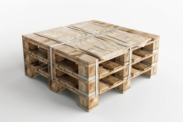 Photo pallet racking system isolated in transparent background