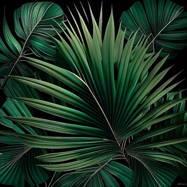 Palm Fern Leaves Near Background Generative AI