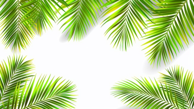 Photo palm fronds frame creating tropical text design space perfect for natural themes