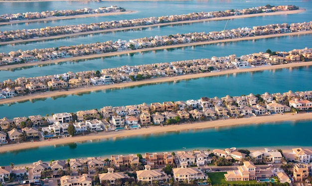 Palm Jumeirah island in Dubai modern architecture beaches and villas