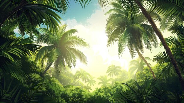 Palm landscape background