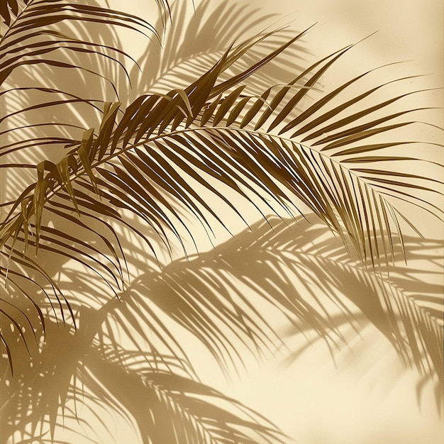 Palm Leaves Shadow on Beige Background