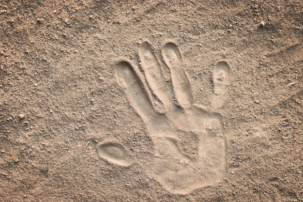 Palm marks on the ground.