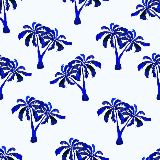 Palm Pattern Exotic Watercolor Seamless Pattern Hawaiian Tropical PrintBanana and Coconut Trees