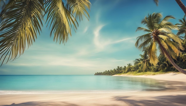 a palm tree on the beach with a palm tree in the background