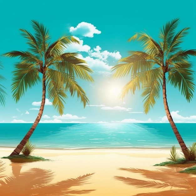 Palm tree on the beach