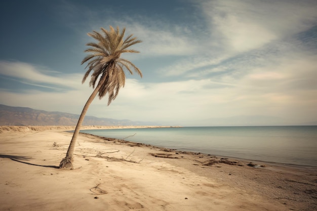 Palm tree on an empty beach photography