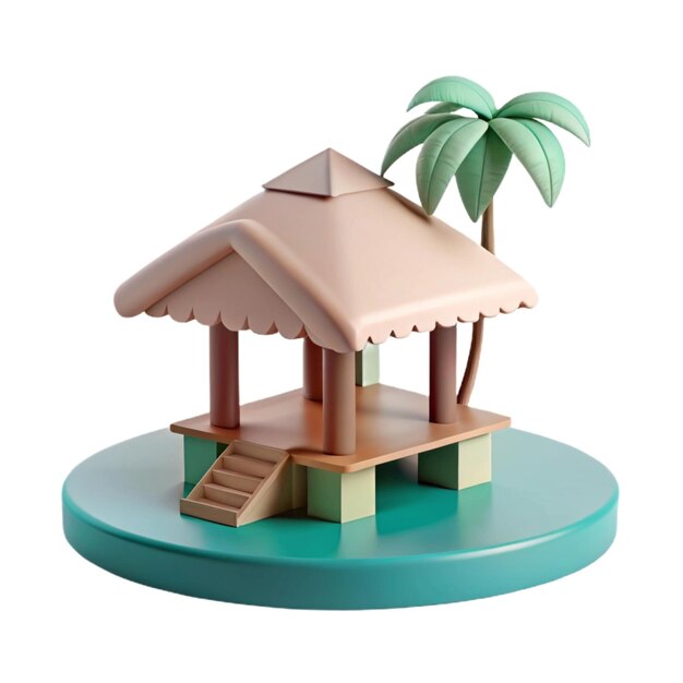 a palm tree house with a palm tree on top of it