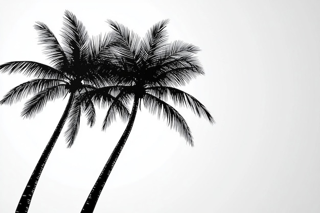 a palm tree is shown with a black and white background