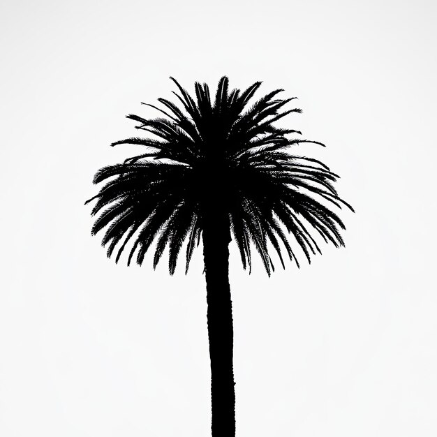 Photo a palm tree is silhouetted against a white sky