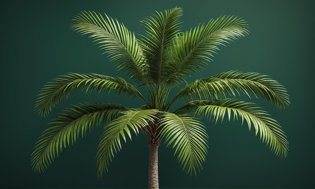 Photo palm tree isolated on green background