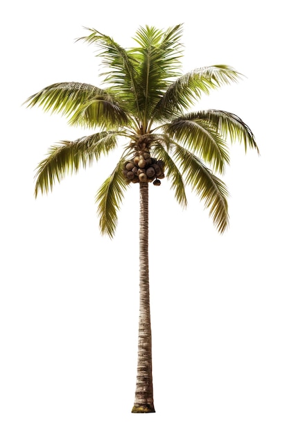 Photo palm tree isolated on transparent background coconut palm plant png generative ai