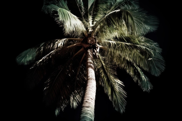 Palm tree night Nature starry Generate Ai