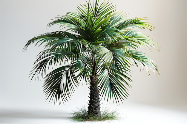 Palm tree realistic photo shoot white background palm leaves in the shape of an umbrella small b