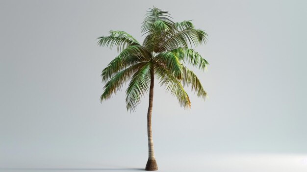 palm tree in the sand with a gray background