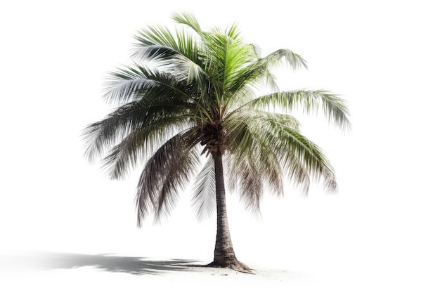 Palm Tree Shade On White Background Generative AI