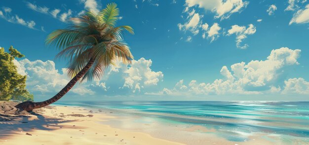 Photo palm tree on a tropical beach