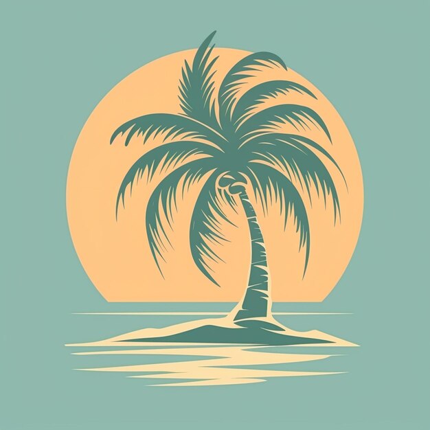 Photo palm tree vector logo isolated on background