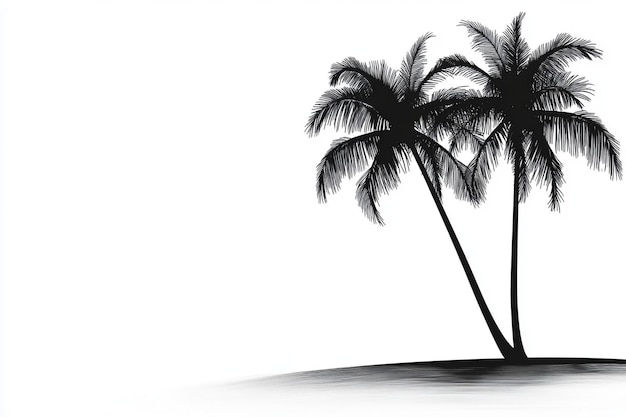 a palm tree and a white background with a black and white image of palm trees