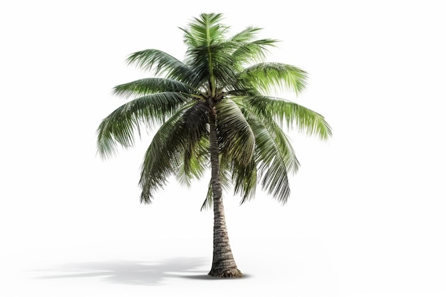 A palm tree on a white background