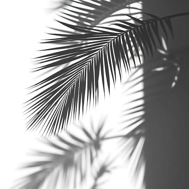 a palm tree with a shadow of a palm tree