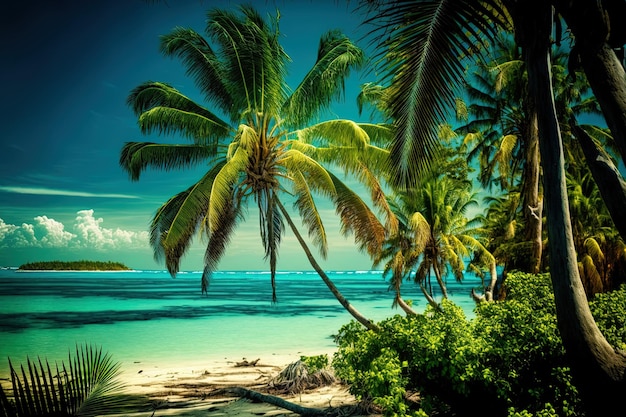 Palm trees against a tropical backdrop