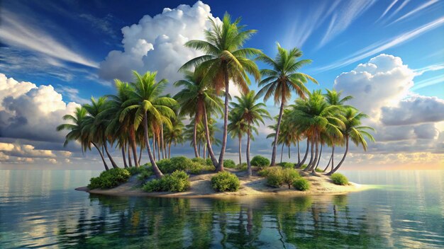 palm trees on the beach with the sun shining through