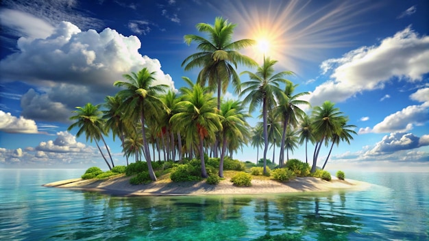 Photo palm trees on the beach