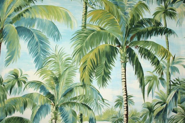 palm trees on a blue background