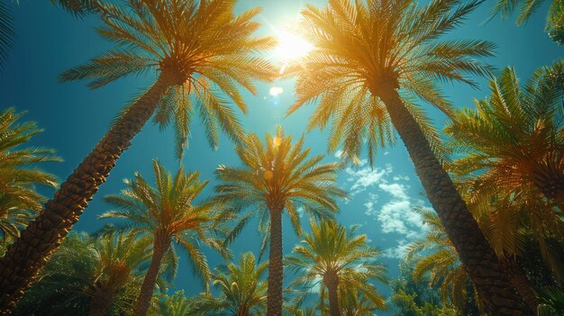 Photo palm trees under a summer sun