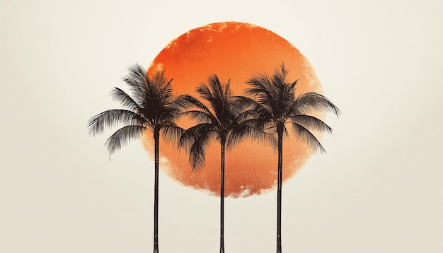 Photo palm trees in the sunset