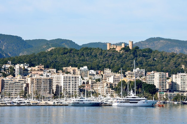 Palma de Mallorca promenade and Bellver Castle