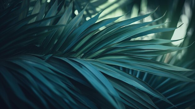 Palms in Detail A Closeup of Lush Green Foliage Generative ai