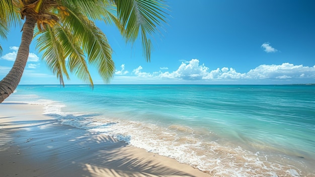 Palms sway in the breeze as turquoise waters invite beachgoers to unwind