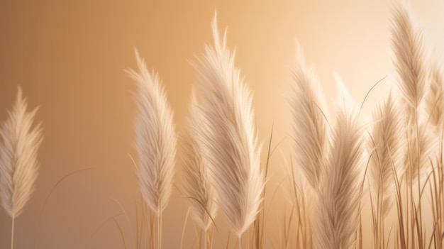 Pampas grass minimalist background Illustration AI GenerativexA