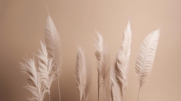 Pampas grass minimalist background Illustration AI GenerativexA