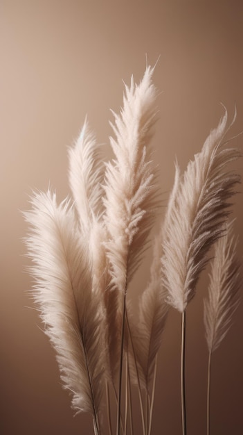 Pampas grass minimalist background Illustration AI GenerativexA