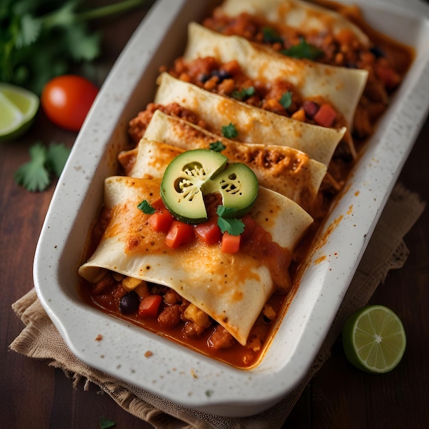 a pan of food that has a bunch of taco on it