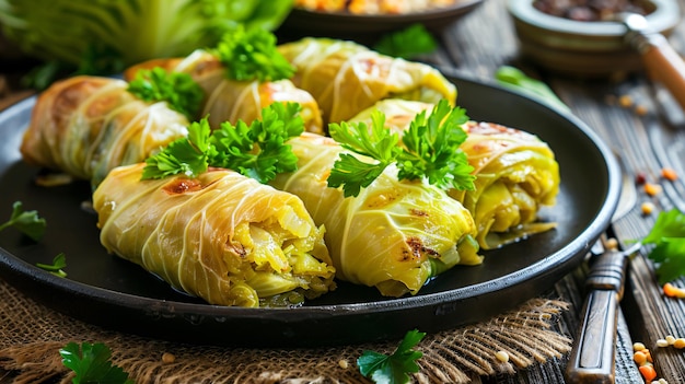 a pan of food with broccoli on it and a plate with a bunch of other food on it