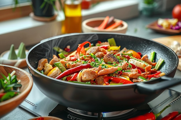 Photo a pan of food with the word  puree  on it