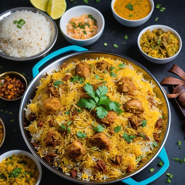 a pan of rice with rice and rice and rice